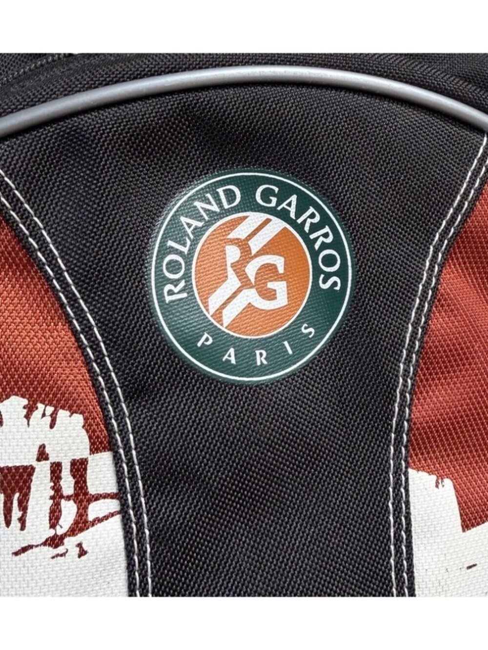 Roland Garros French Open Babolat Tennis 2-Strap Backpack Bookbag Orange 12x17" - Picture 2 of 8